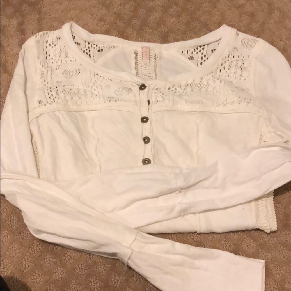 white free people cut out tee
